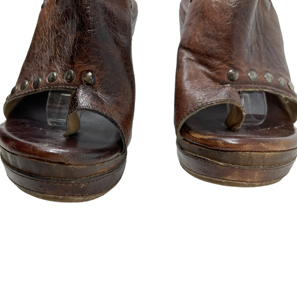 Bed Stu Shoes Bed Stu Joann Brown Leather Wedge Sandal 7 Poshmark